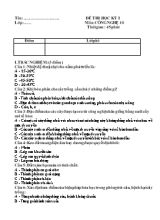 Đề thi học kỳ I môn Công nghệ 10